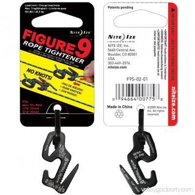 Nite Ize Figure 9 Rope Tightener Small Black 562904280